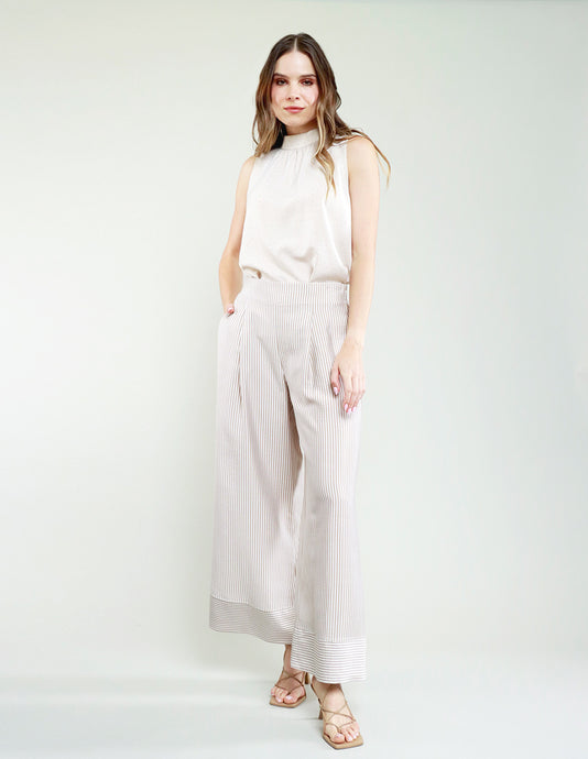 PANTALÓN MALIA A RAYAS BEIGE