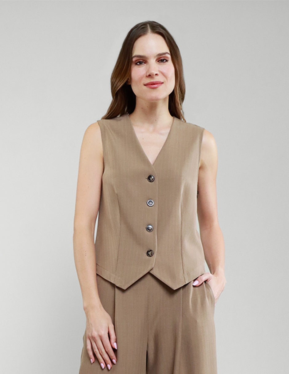 CHALECO CAMERON CAFÉ