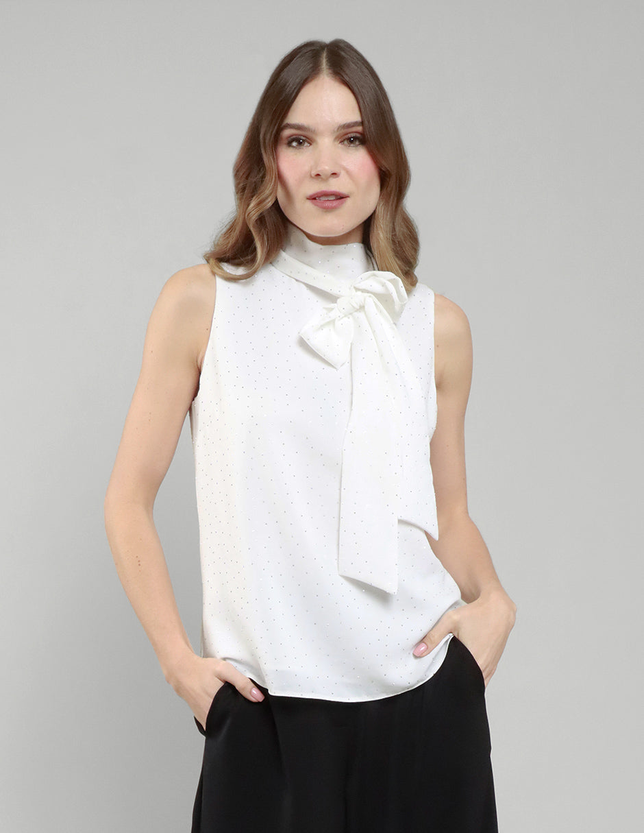 BLUSA NADIA BLANCA BRILLOS