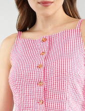 BLUSA OFELIA CUADROS ROJO