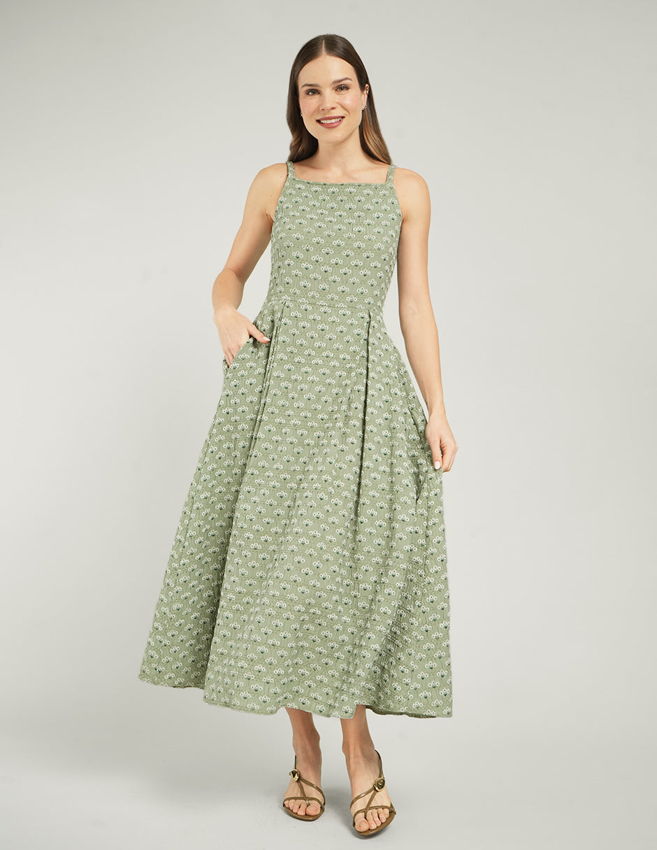 VESTIDO SELMA VERDE FLORES