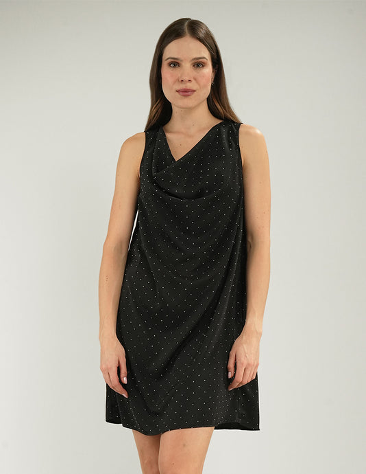 VESTIDO CELIA NEGRO BRILLOS