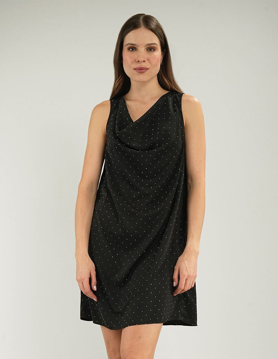 VESTIDO CELIA NEGRO BRILLOS
