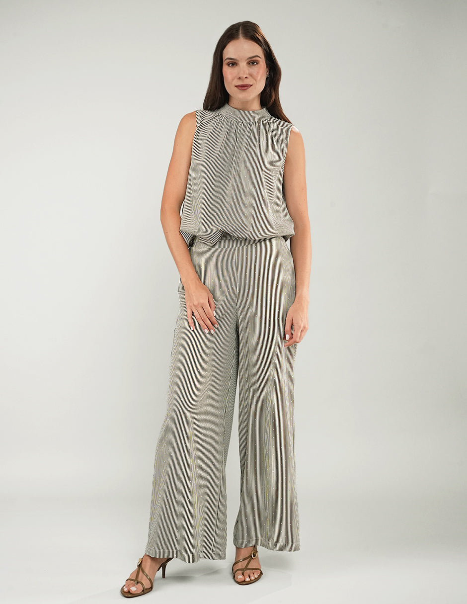 PANTALÓN NURIA A RAYAS VERDE