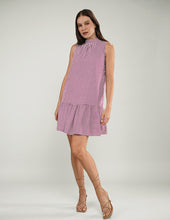 VESTIDO REGINA A RAYAS VINO