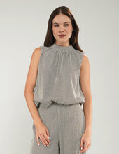 BLUSA NURIA A RAYAS VERDE